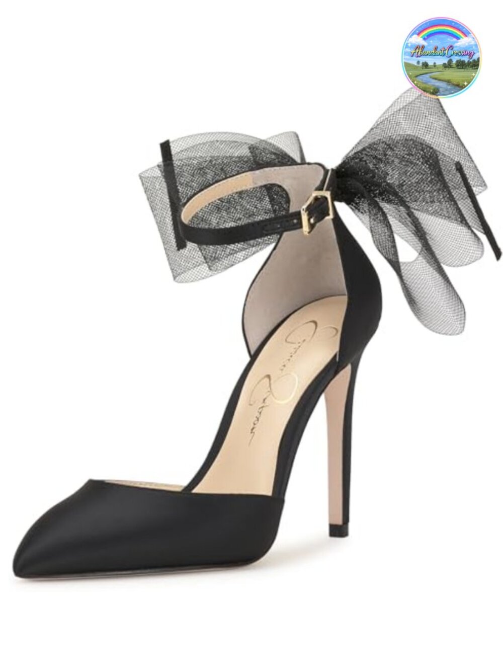 Jessica Simpson Phindies Tulle Bow Pump Pointed Toe Stiletto Heel